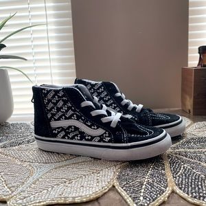 Vans high tops black & white size 10 toddler